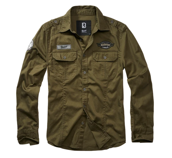 Рубашка Brandit Luis Vintageshirt Olive