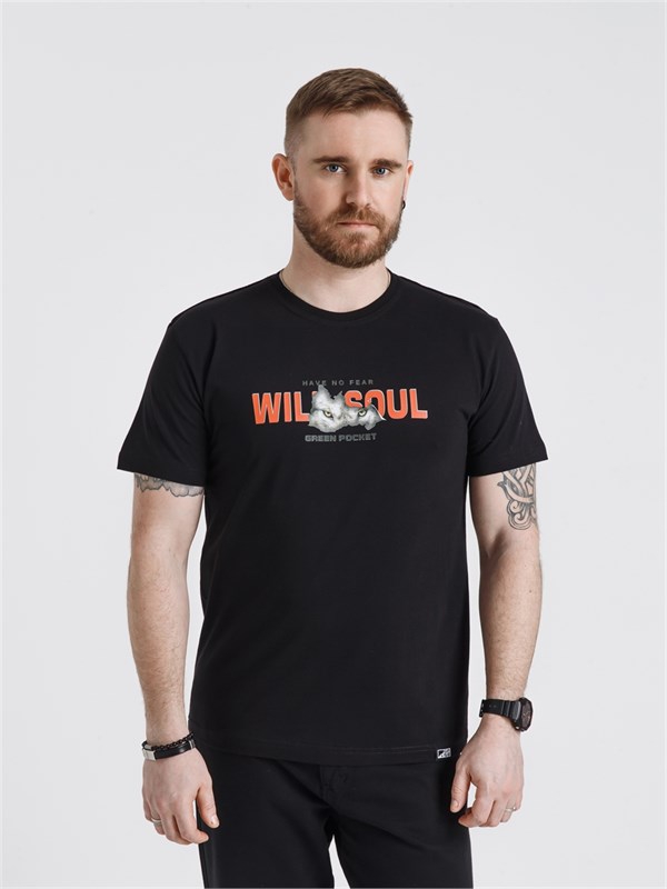 Футболка Wild Soul чёрная Green Pocket GP5 - фото 28730