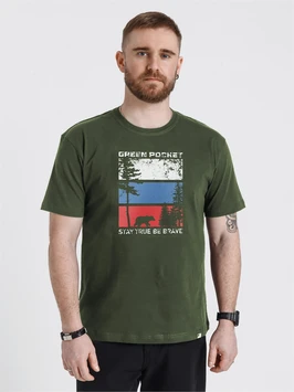 Футболка Триколор оливковая Green Pocket