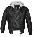 Куртка Brandit MA1 Sweat Hooded Black-grey