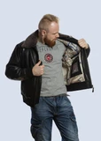 Куртка-пилот AVIATOR из натуральной кожи FOERSVERD FS-AVIA-BL